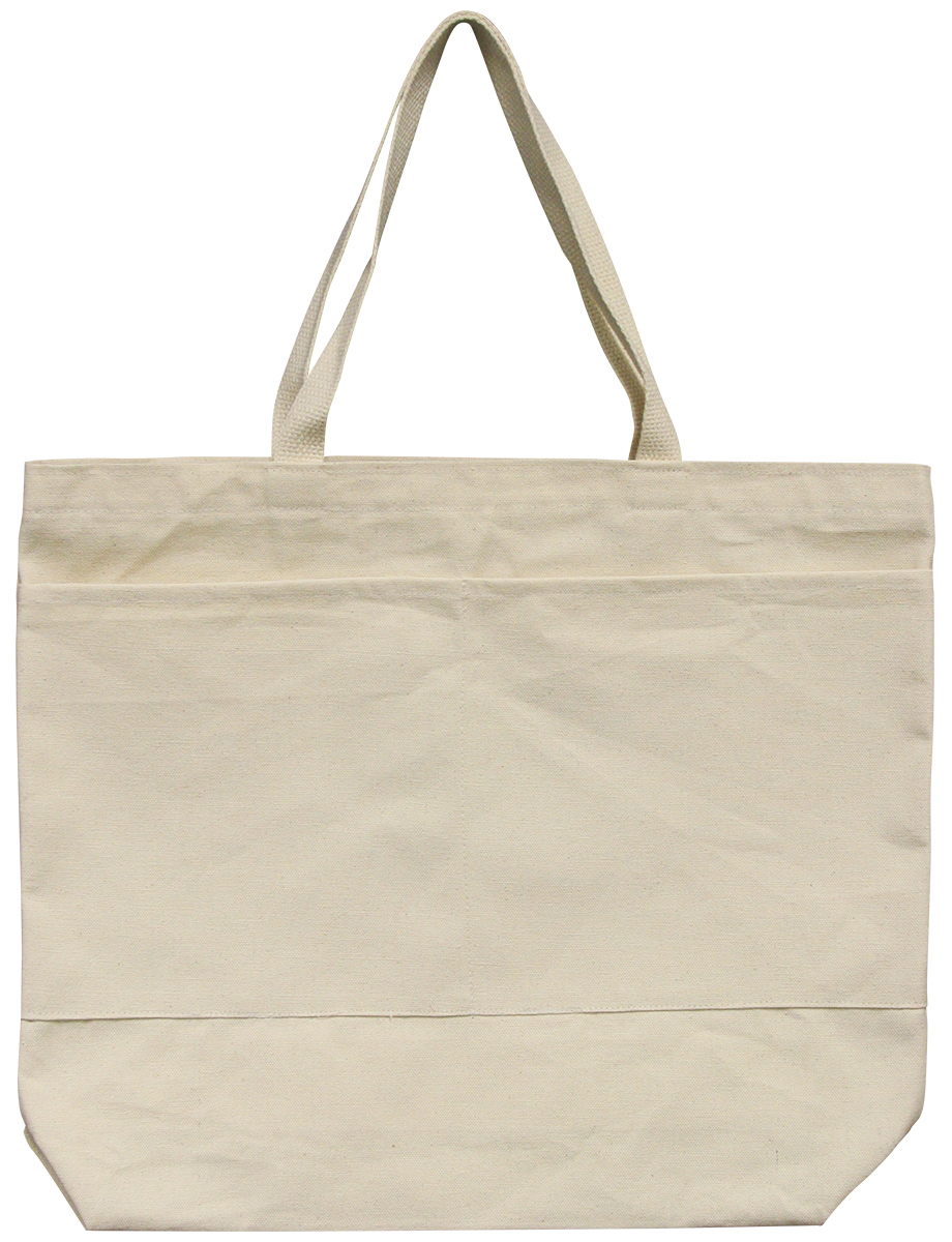 Wear’m™ Canvas :: Bags & Totes :: Canvas Pocket Tote 18x16x3in | Natural
