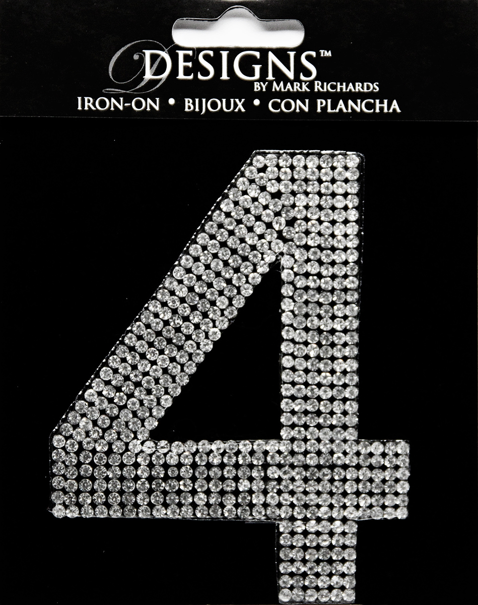 Designs by Mark Richards Iron-On Number One Rhinestone 3.5