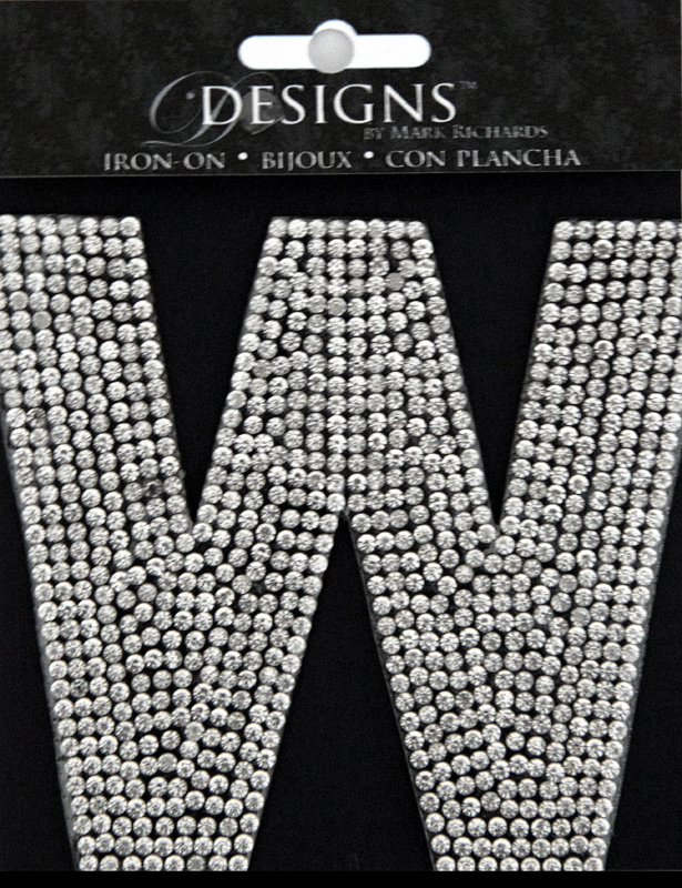 Designs™ Iron-ons :: Monograms :: Rhinestone Applique Monogram Letter W, Clear