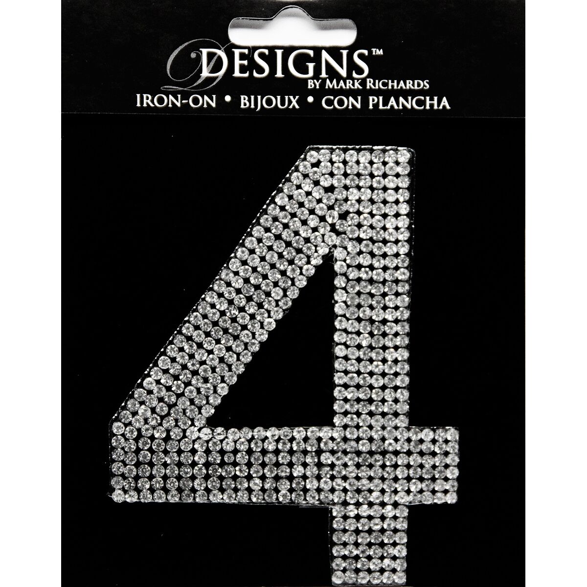 Designs™ Iron-ons :: Monograms :: Rhinestone Applique Monogram Number 4 ...