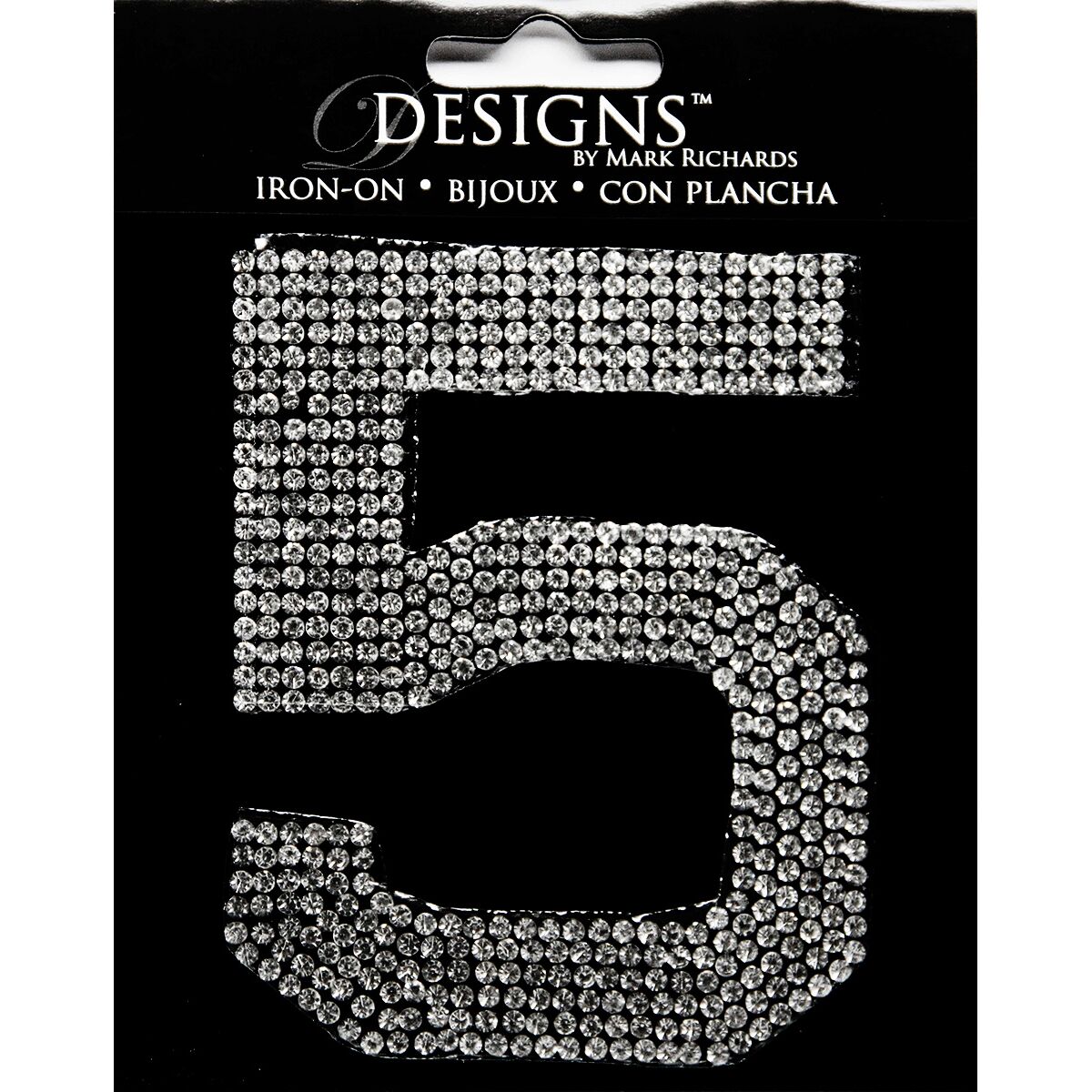 Designs™ Iron-ons :: Monograms :: Rhinestone Applique Monogram Number 5 ...