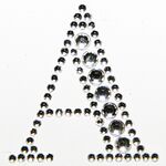 A sparkling single-letter "A" monogram sticker created with high-density clear rhinestones for personalized craft projects.
