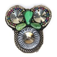 Applique w Colorful Stones & Beads | Triple Round