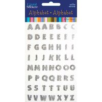 Rhinestone & Glitter Alpha Silver Small