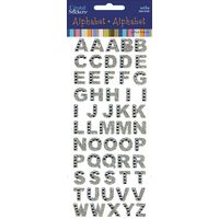 Rhinestone & Glitter Alpha Silver Large