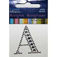 Rhinestone Monogram Clear A