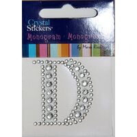 Rhinestone Monogram Clear D