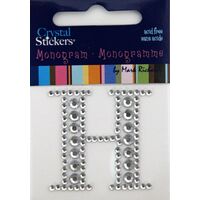 Rhinestone Monogram Clear H