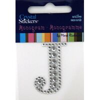 Rhinestone Monogram Clear J