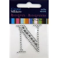 Rhinestone Monogram Clear N