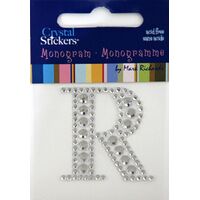 Rhinestone Monogram Clear R