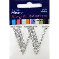 Rhinestone Monogram Clear W