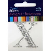 Rhinestone Monogram Clear X