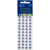 Iridescent Rhinestone Stickers 8mm Clear