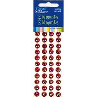 Iridescent Rhinestone Stickers 8mm Red
