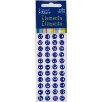 Iridescent Rhinestone Stickers 8mm Blue