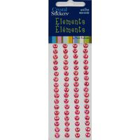 Iridescent Rhinestone Stickers 5mm Hot Pink