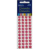 Iridescent Rhinestone Stickers 8mm Hot Pink