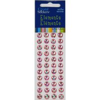 Iridescent Rhinestone Stickers 8mm Light Pink