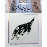 Jeweled Tattoo Half Mask & Eye | Blue & Silver