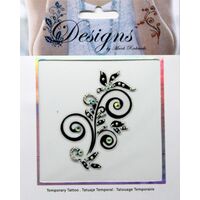 Jeweled Tattoo Flourish | Blue & Silver