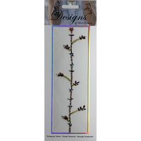 Jeweled Tattoo Long Straight Vine | Red Blue Gold & Silver