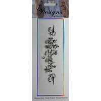 Jeweled Tattoo Long Textual Design | Silver