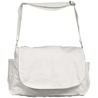 Canvas Messenger Tote 12x12x4in | White