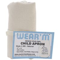 Folded Canvas Child Apron 12x19in | Natural
