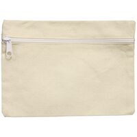 Canvas Zippered Cosmetic Bag 6x9in | Natural