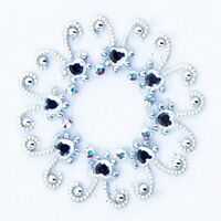 Jewelry Round w Swirls Clear Silver