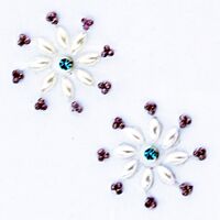 Jewelry 2 Flowers Lavender Lt Blue Nat Pearl