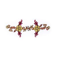 Jewelry Large Long Strip Gold Ht Pink Copper Glitter 2 Flowers