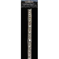 Rhinestone Applique Strip Square Stones | 12in