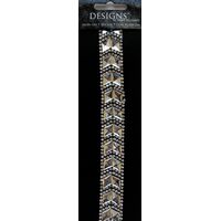 Rhinestone Applique Strip Diamond Chevron | 12in