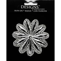 Large Stone Motif Applique Flower w Long Stones | 3.5in