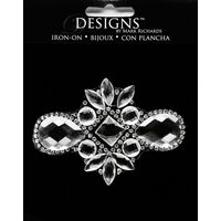 Large Stone Motif Applique Filigree w Large Stones | 3.5in