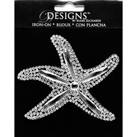 Large Stone Motif Applique Star Fish w Long Stones | 3.5in