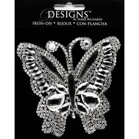 Large Stone Motif Applique Butterfly w Large Stones | 3.5in