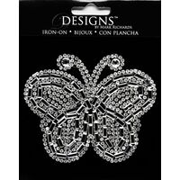 Large Stone Motif Applique Whimsical Butterfly | 3.5in