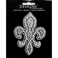 Large Stone Motif Applique Fluer Di Lis w Pearl Fill | 3.5in