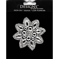 Large Stone Motif Applique Flower w Large Stones | 3.5in