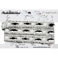 Rhinestone Applique Strip Marquise & Pearls | 27in