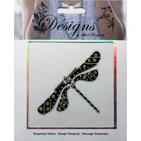 Jeweled Tattoo Dragonfly | Blue Silver & Gold