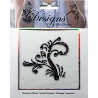 Jeweled Tattoo Flourish | Blue Black & Silver