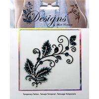 Jeweled Tattoo Floral Flourish | Blue Green & Silver