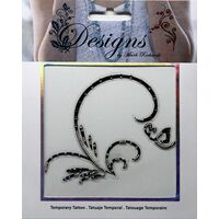 Jeweled Tattoo Flourish & Butterfly | Blue & Silver