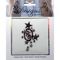 Jeweled Tattoo Star Cluster | Blue Pink & Silver