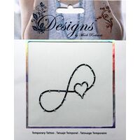 Jeweled Tattoo Infinity Sign w Heart | Blue