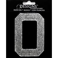 Rhinestone Applique Monogram Number 0 | Clear | 3.5in